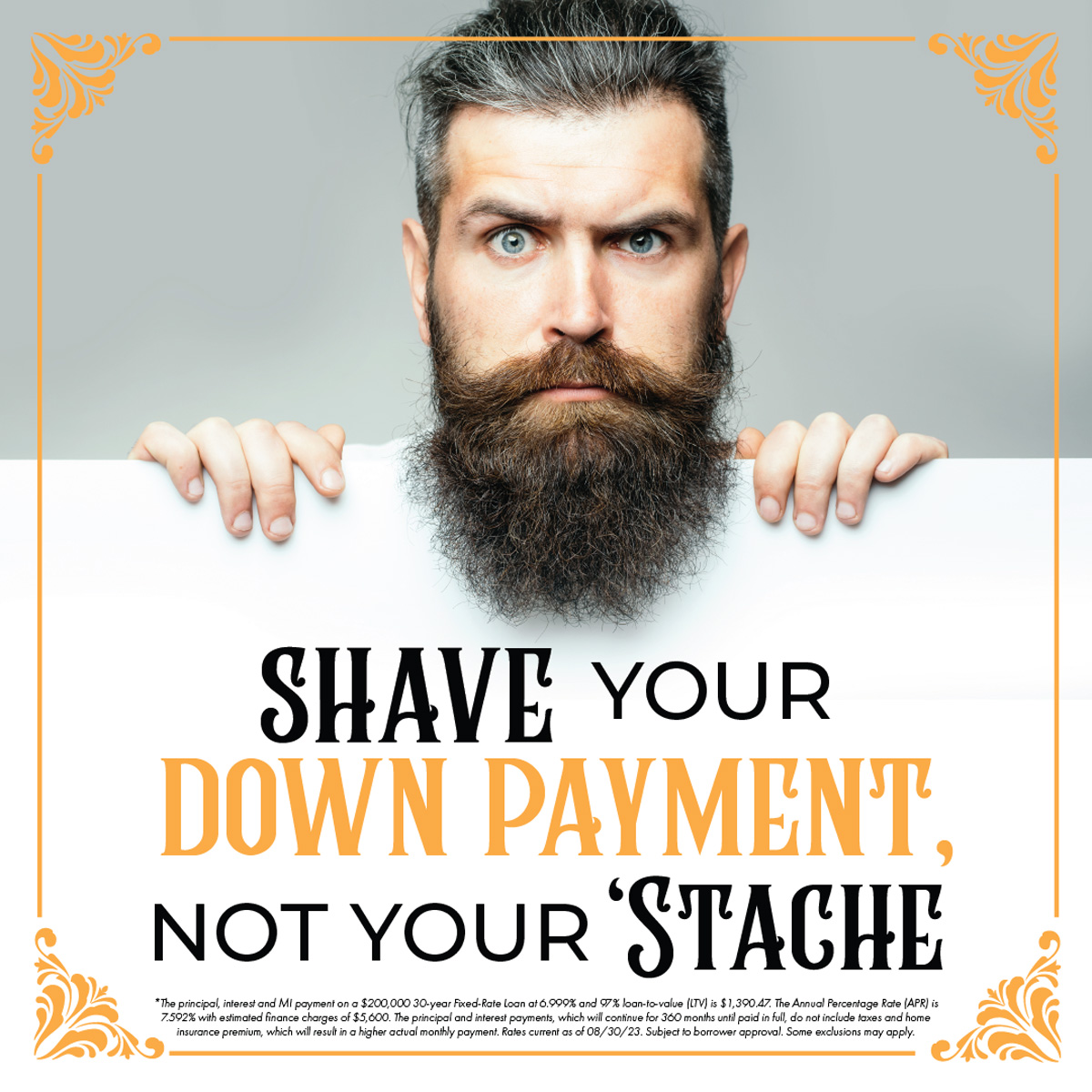 PalmCoast_Alex's tweet photo. This Movember save your facial hair and your finances! We have options that allow you to purchase a house  with only 3% down. Call today to learn more. https://t.co/pqFFIDY3Wc