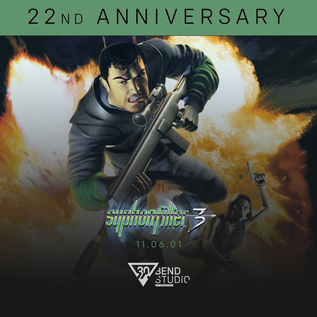 Bend Studio on X: Syphon Filter 3 released 22 years ago on the PlayStation  console. We couldn't have done all those missions without you. 💚 ICYMI: Download  Syphon Filter 3 now from