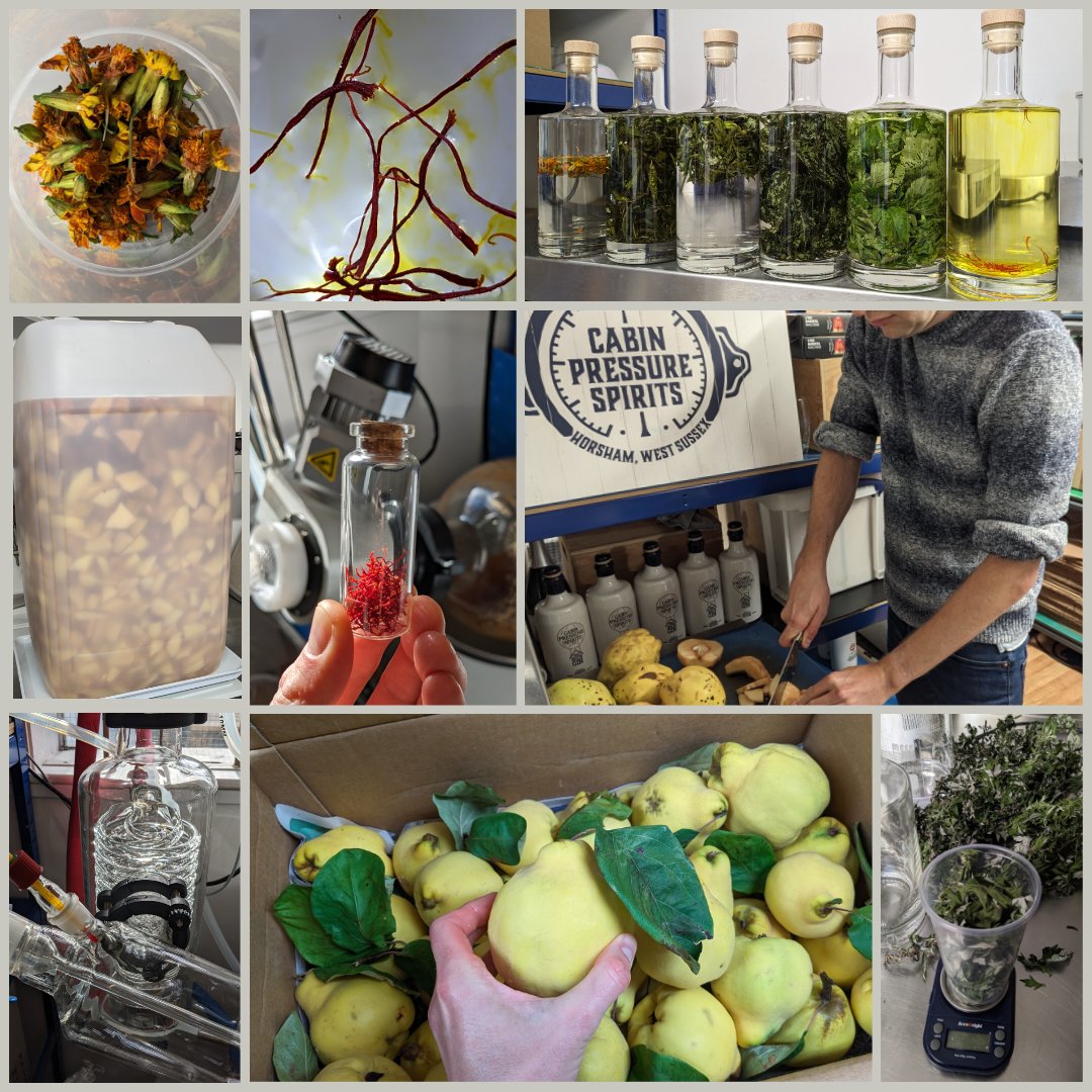 With silly season rapidly approaching, it was nice to be able to spend a couple of days experimenting in the distillery last week. Everything on the bench was either grown locally or foraged by the <a href="/InterludeSussex/">Restaurant Interlude</a> team. Do you see anything you recognise?