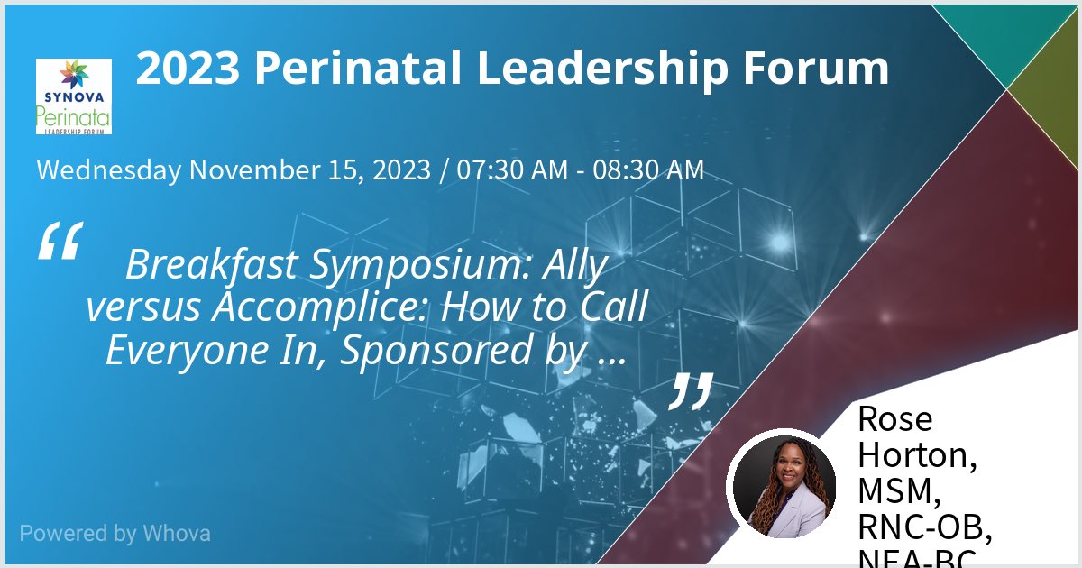 I am speaking at 2023 Perinatal Leadership Forum. Please check out my talk if you're attending the event!  - via #Whova event app