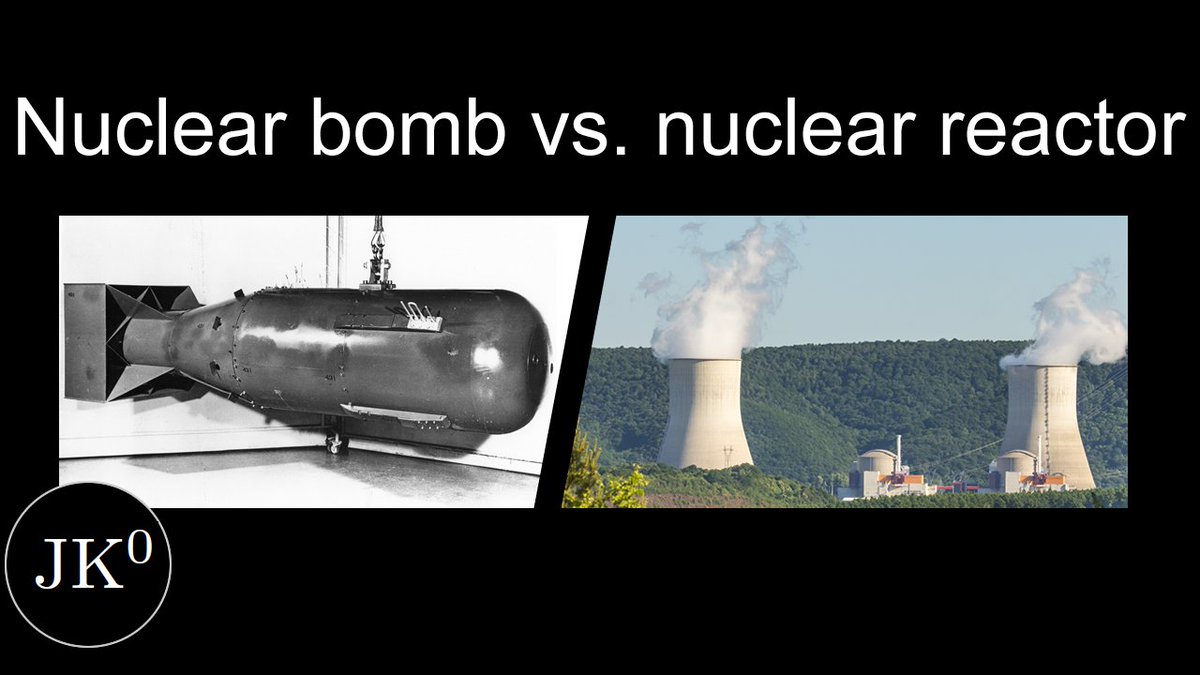 new video: in "Nuclear Bomb vs. Nuclear Reactor" I show how a nuclear reactor cannot explode like a nuclear bomb and also what happen when you try hard to explode a bomb designed with reactor-like materials #JK0 youtube.com/watch?v=S-uMUq…