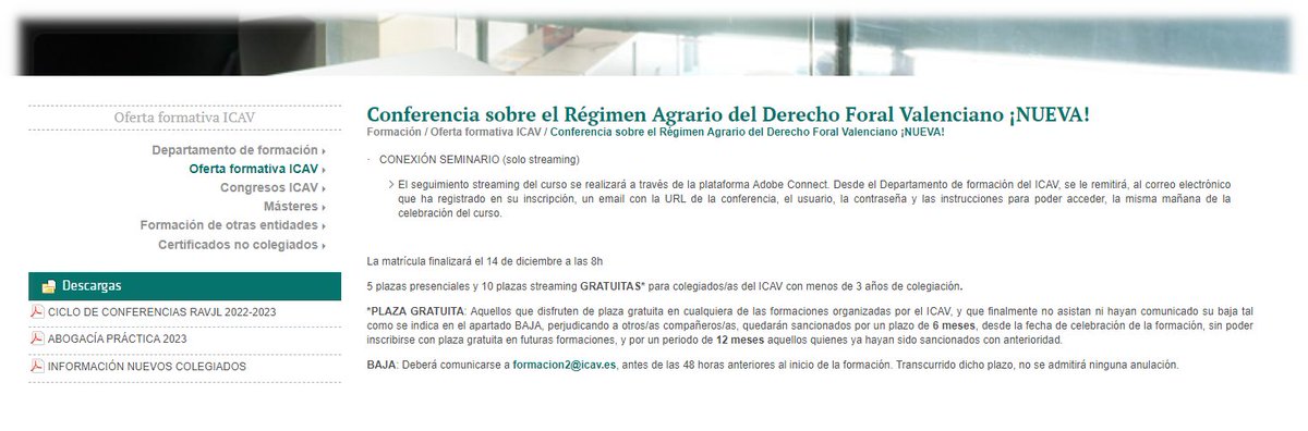 vicentgimenez's tweet photo. El 14 de diciembre daré una conferencia sobre Derecho Agrario Foral Valenciano en el Ilustre Colegio de Abogados de Valencia. La inscripción está disponible en:
https://t.co/njbEOtXjfa https://t.co/PTnzrvqQjf