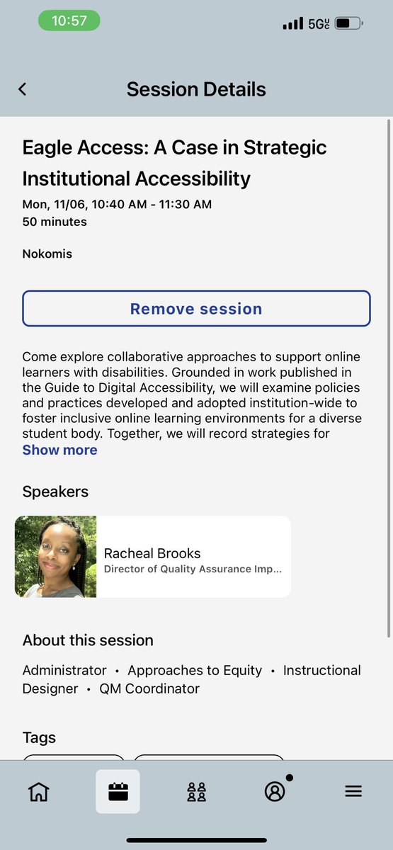 Anthonys_tx's tweet photo. Loving this presentation on accessibility in online course design #qmconnect Dr Brooks laying out how it IS possible to get an institutional accessibility policy started ❤️ https://t.co/9Pipqc6x5U