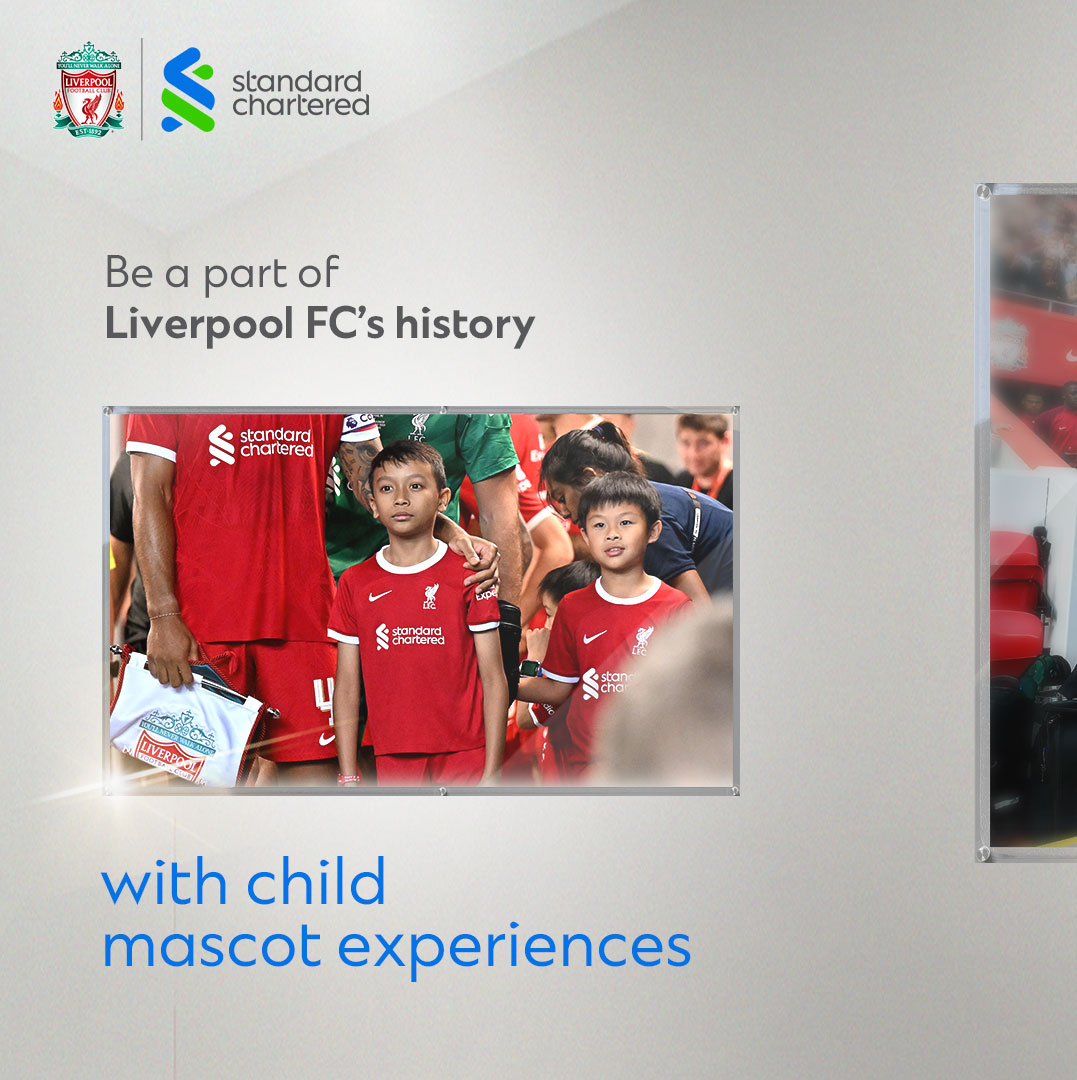 StanChart's tweet image. Bid for a chance for your child to walk out alongside @LFC players at their matches against Manchester United on 17 Dec or Bristol City WFC on 10 Dec at charitystars.com/SCFM. 

Proceeds go to ‘Futuremakers by Standard Chartered’. 

#SCFuturemaking
