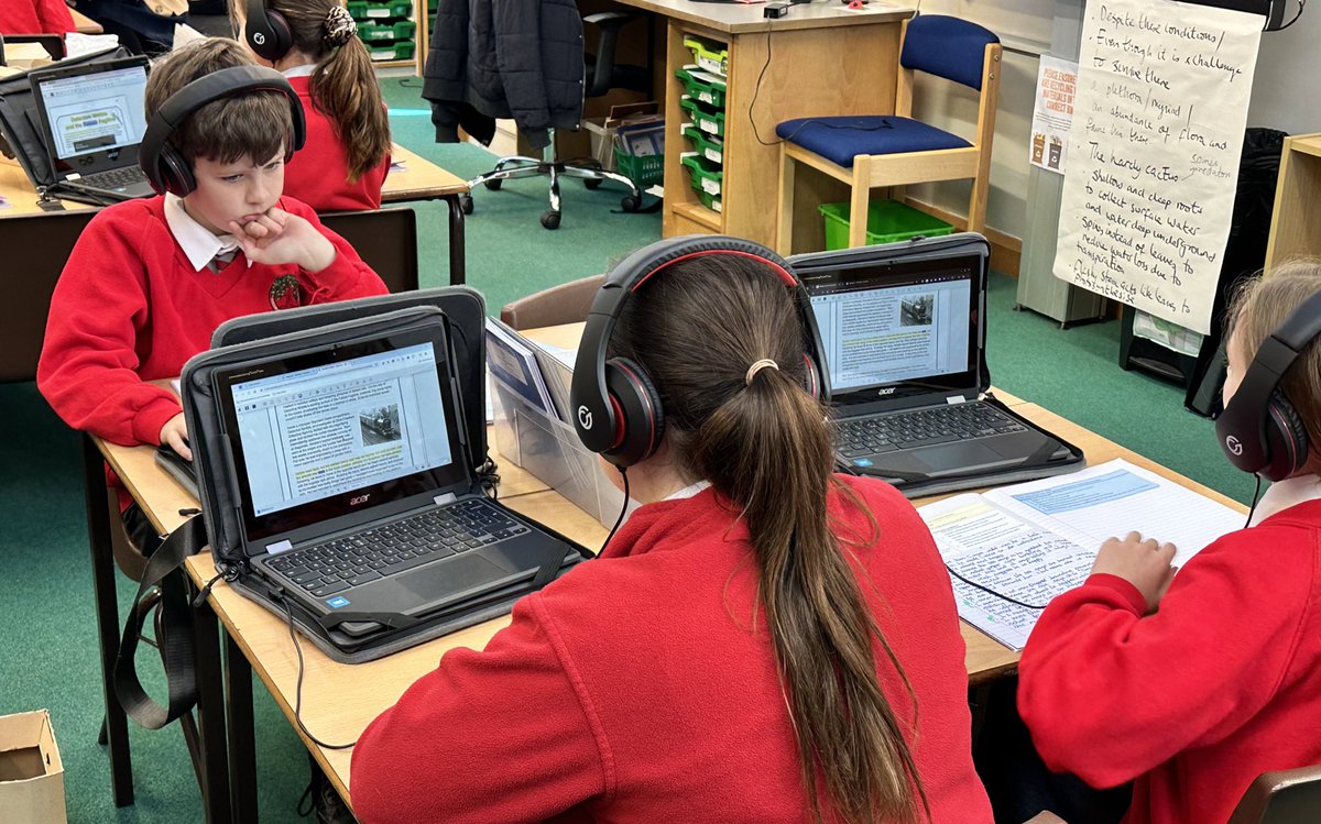 CCJacademy's tweet image. 💬 Necessary for some, useful for all.

Y6 enjoyed sharing how they use accessibility tools within #OrbitNote &amp;amp; #ReadAndWrite to support their learning in reading lessons. 

Part of a case study video on @LEOacademies #PedTech Impact Report, filmed today by @bobusher &amp;amp; @FionaAS.