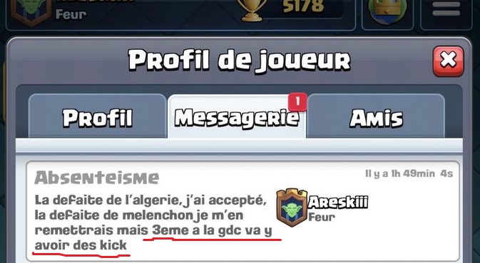 SJORGGG's tweet image. [THREAD] Quelques screens des conversations légendaires de Clash Royale/Clash of Clans 

On commence avec un matrixé de la GDC 💀