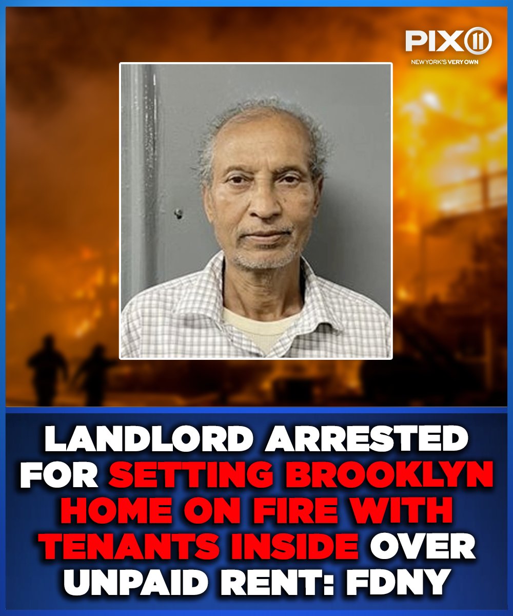 PIX11News's tweet photo. A Brooklyn landlord was arrested after allegedly setting a building on fire with his tenants inside in September, according to the FDNY.

Read more: https://t.co/pLVbLmmzzy https://t.co/pFtha0Z89n