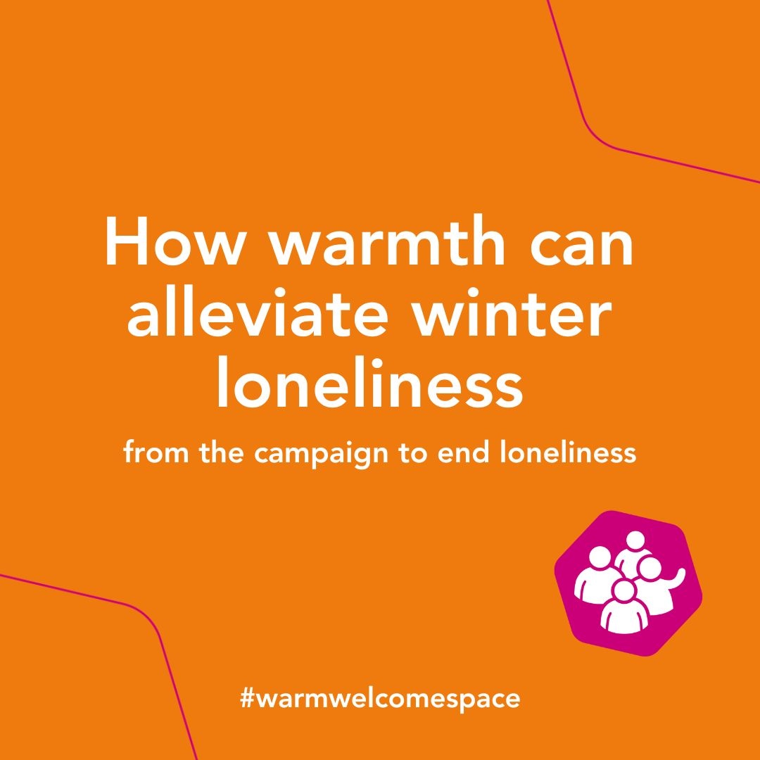 The latest @endlonelinessuk blog summarises how warmth can alleviate loneliness and highlights the benefits of joining a Warm Welcome Space this winter 🔥

Read the full article here:
campaigntoendloneliness.org/heating-hearts…

#Warmwelcomespace #endloneliness