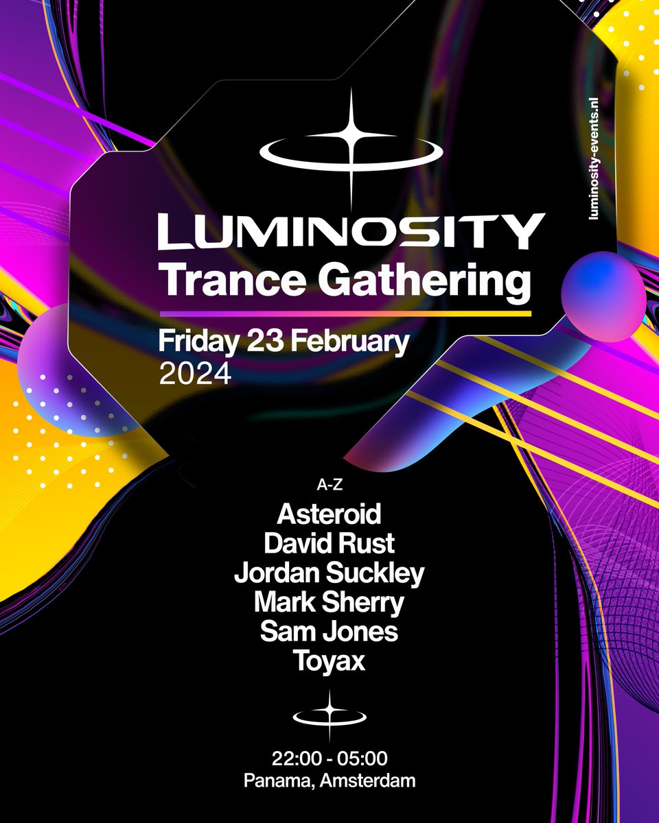 Our line-up for next February! ✨ Tickets: luminosity-events.nl/tickets/