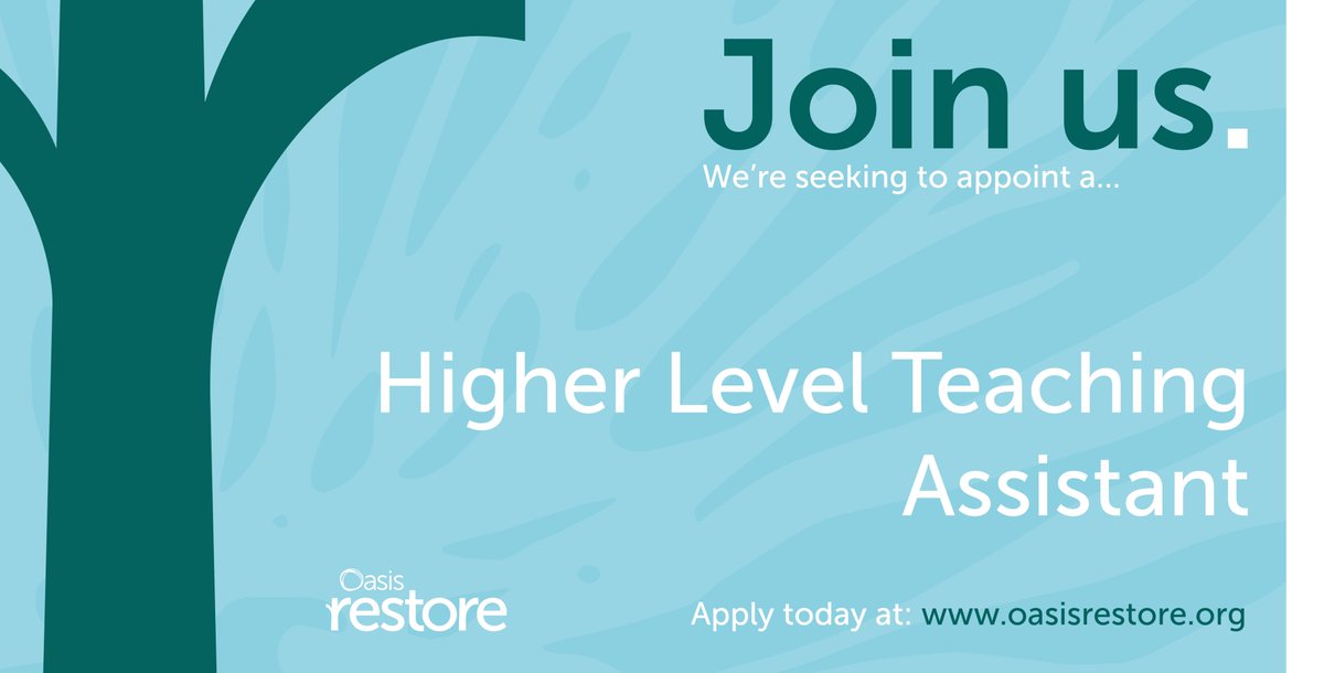 Looking to get out of mainstream education and into something revolutionary? Apply to be a qualified or aspiring HLTA with us here: oasisrestore.org/join-us/vacanc…