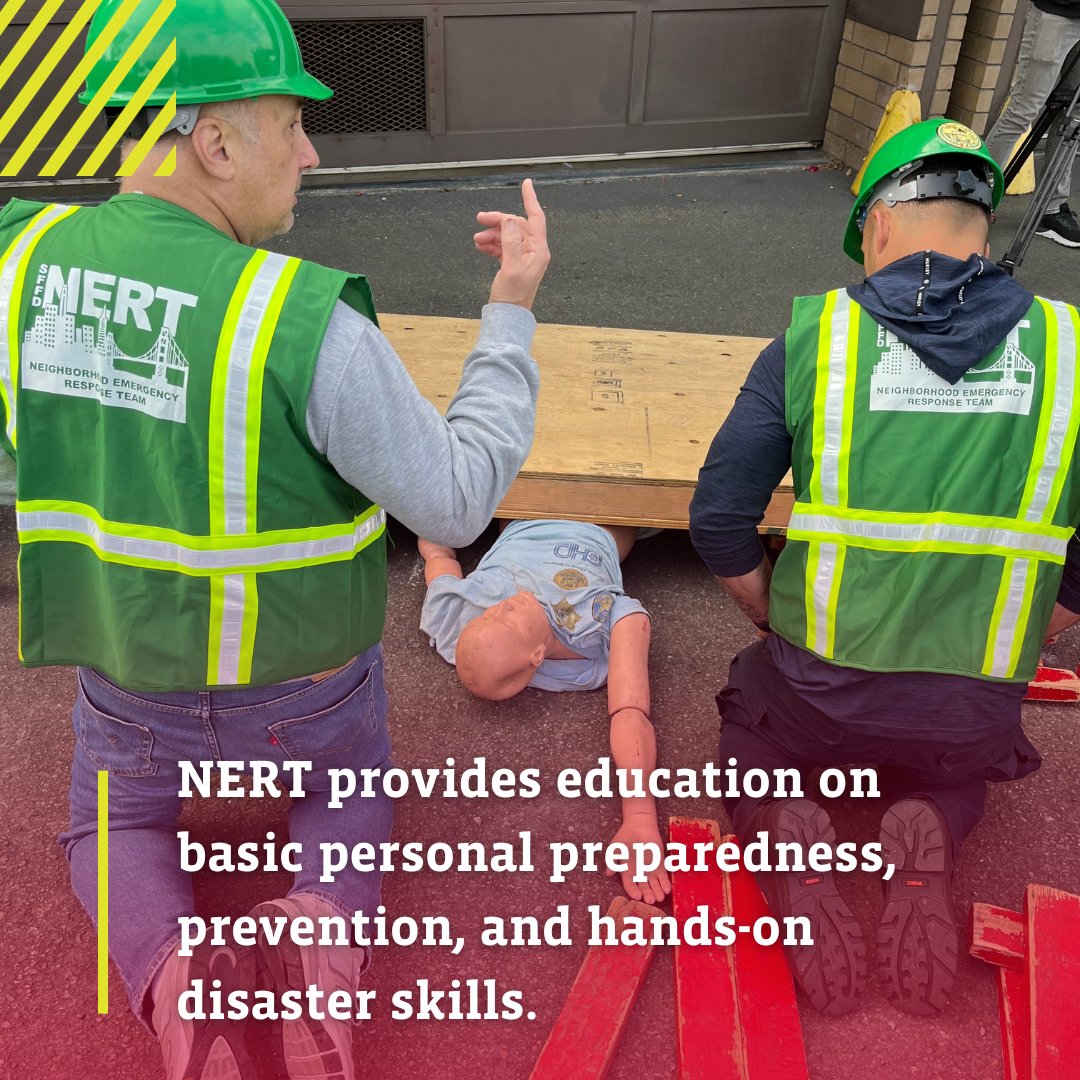 SFFireCU's tweet photo. Have you heard of the NERT (Neighborhood Emergency Response Team) program? It's a great initiative where volunteers are trained to be resilient and ready for emergencies.
#sffd #nert #sffirecu #community https://t.co/ZzLz0r0tkY