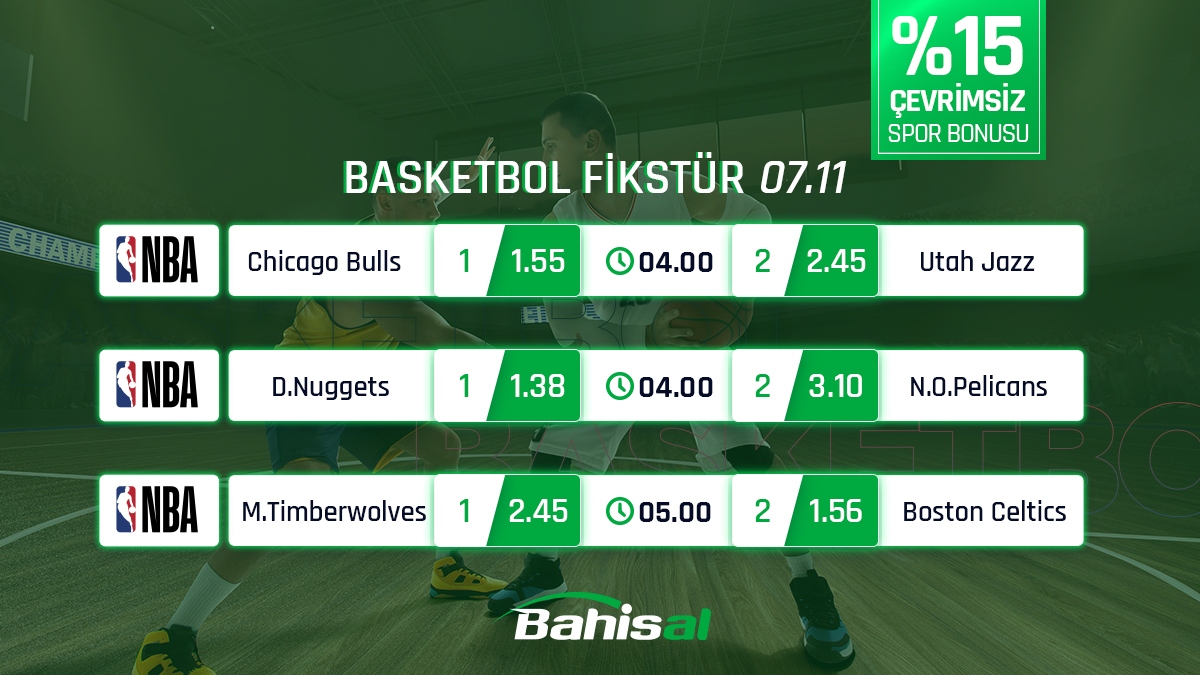 BahisalResmi's tweet photo. NBA'de günün öne çıkan maçlar için hazır mısın?🏀 Bu heyecana Bahisal ile sen de ortak ol!🥳

Bahis yapmak için hemen giriş yap!👇

https://t.co/Cg2y33adZ4

#basketbol #nba #bahis #çevrimsizbonus #bahisal https://t.co/XdLTcHaSym