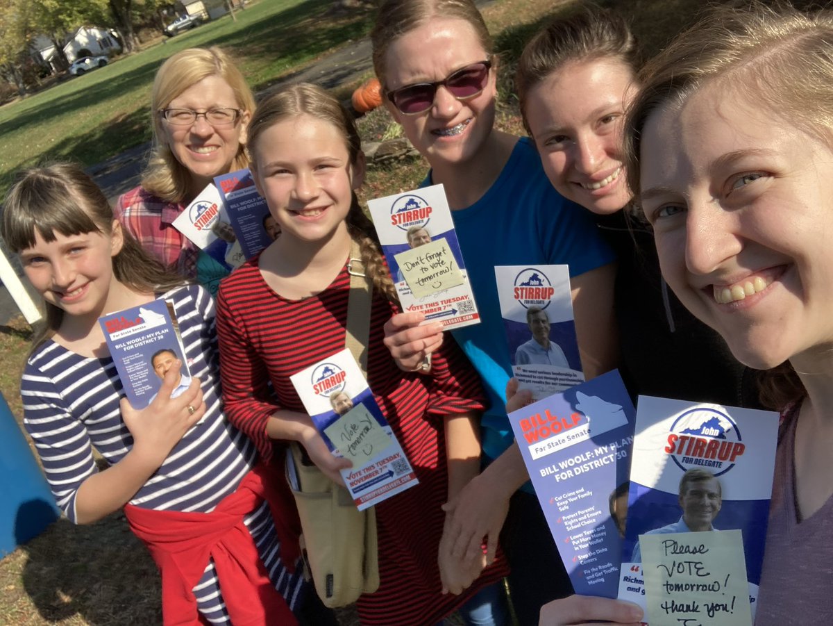 stirrup4va's tweet photo. We have ONE DAY LEFT and we’re not wasting a minute! Expect to see us at your door today if you haven’t already made your plan to vote! Thank you to all of our wonderful volunteers! https://t.co/UYcbt9hwBY