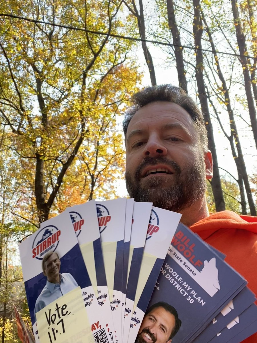 stirrup4va's tweet photo. We have ONE DAY LEFT and we’re not wasting a minute! Expect to see us at your door today if you haven’t already made your plan to vote! Thank you to all of our wonderful volunteers! https://t.co/UYcbt9hwBY