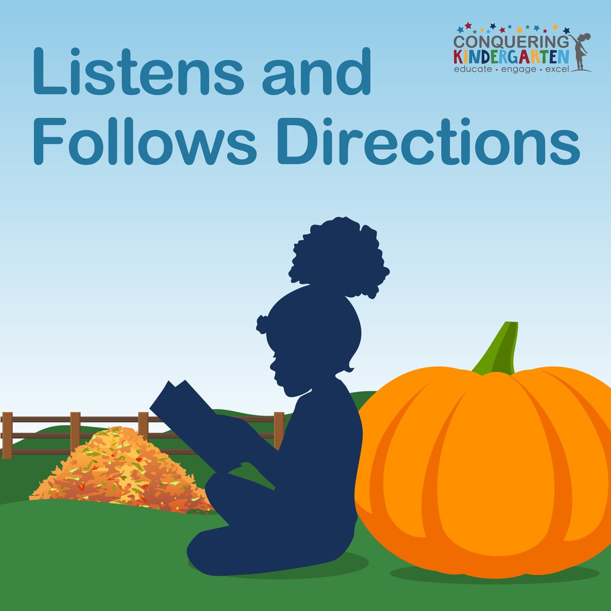 “Listening and Following Directions” is an essential skill for kindergarteners to know, and it’s on the <a href="/PHLschools/">Philadelphia Schools</a> #kindergarten report card. Learn about the 14 social &amp; emotional skills at: conqueringkindergarten.org/the-14-skills/ #ConquerKindergarten