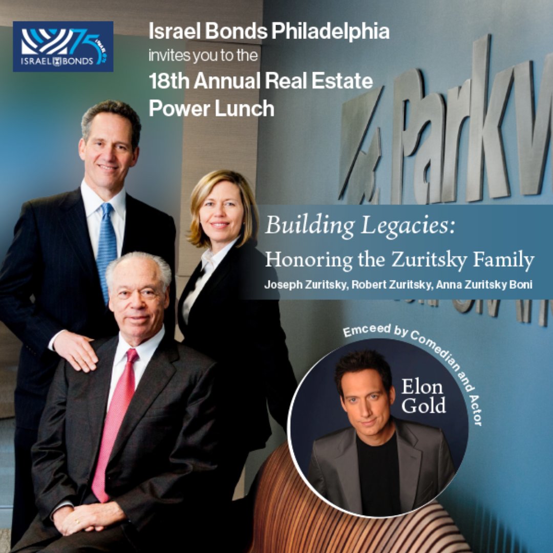 #Philadelphia’s Real Estate Power Lunch is just one week away! Join us in honoring the Zuritsky family at this event!  Click here for more info: ow.ly/Iz1j50Q1Hsl

#RealEstate #PhillyRealEstate