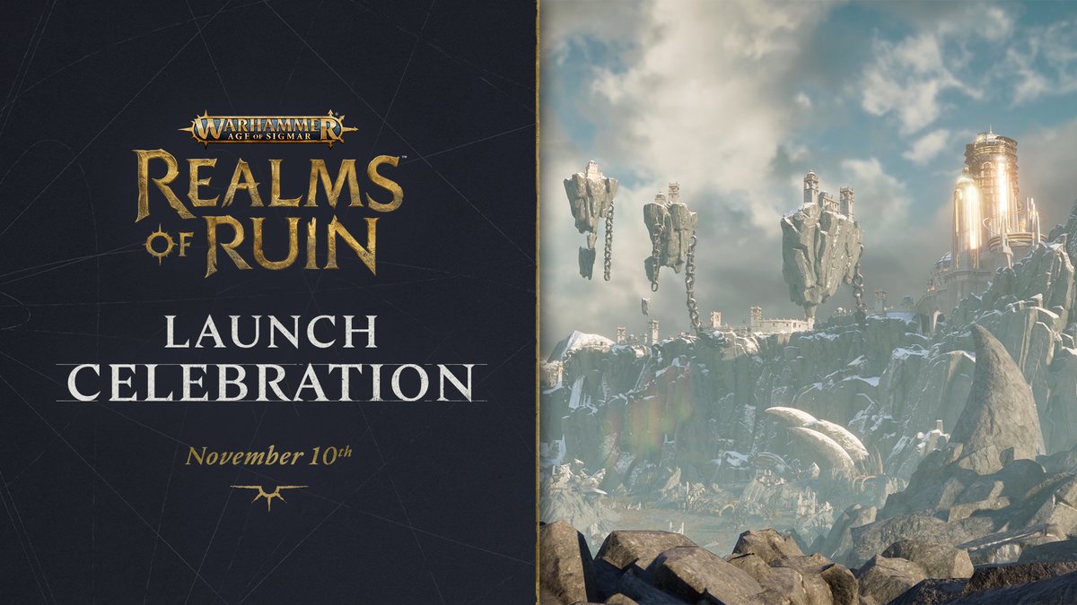 RealmsOfRuin's tweet photo. 👋 Meet some of the team and play Realms of Ruin, live from the heart of Warhammer World in Nottingham UK this weekend!  

🔴 With a very special livestream on Friday 5.30PM GMT on the official Warhammer Twitch channel!

🔗 https://t.co/lBq6S1zOyo https://t.co/St7J97hhCj