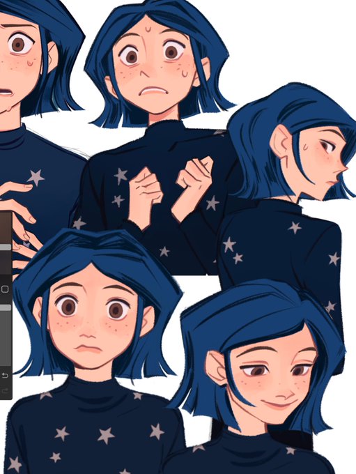 「blue hair star print」 illustration images(Latest)