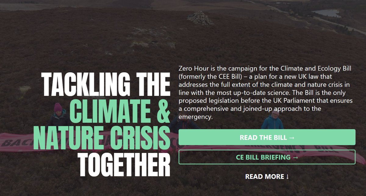 We need a Climate & Ecology Bill in the #KingSpeech tomorrow. This is our last, best chance to pass serious climate and nature legislation. Click the link to support the  #CEBill zerohour.uk/back-the-bill go to @cebill_now to find out more. #climate #ecology #parliment #nature