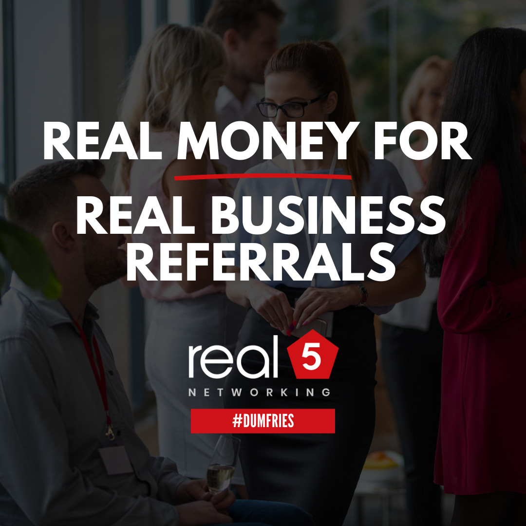 Our members earn real money from real referrals, so you know you're connecting with serious players who mean business.

Find out more here: real5networking.com/dumfries/

#GainingTogether