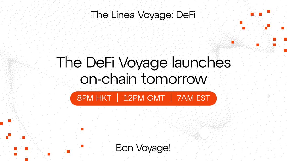 LineaBuild's tweet photo. 🧭 Are you ready for the next @LineaBuild adventure? We launch tomorrow🚀 

The Linea DeFi Voyage is an opportunity for everyone to explore DeFi in an intuitive, immersive, and educational manner. Perfect for newcomers and superusers both!🧵 

🔗 https://t.co/jb9gwpX32D https://t.co/ByML284uLF