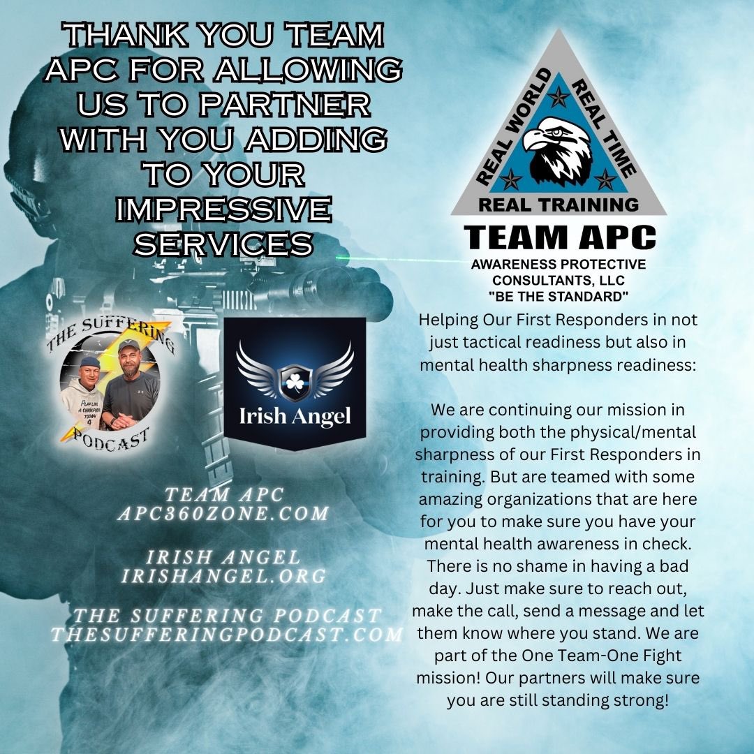 TheSufferingPo1's tweet image. One Team One Mission. Honored to be in the company of two organizations whom we admire @BlueIrishAngel2 @realkevindon 

NONE OF US ARE AS STRONG AS ALL OF US! 
#realkevindonaldson #teamapc #kevinpdinaldson #mike_failace #amandacoleman #irishangel #thesufferingpodcast