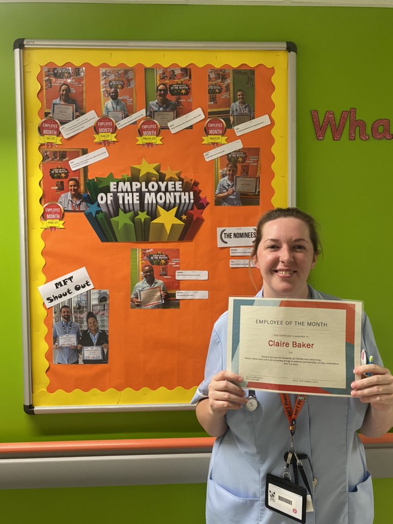Congratulations to our September Employee of the Month Claire. Nominated by her colleagues for being amazing with students, so friendly and welcoming. Always taking time out to demonstrate things to patients and families, so they understand. Well done Claire. ⭐️