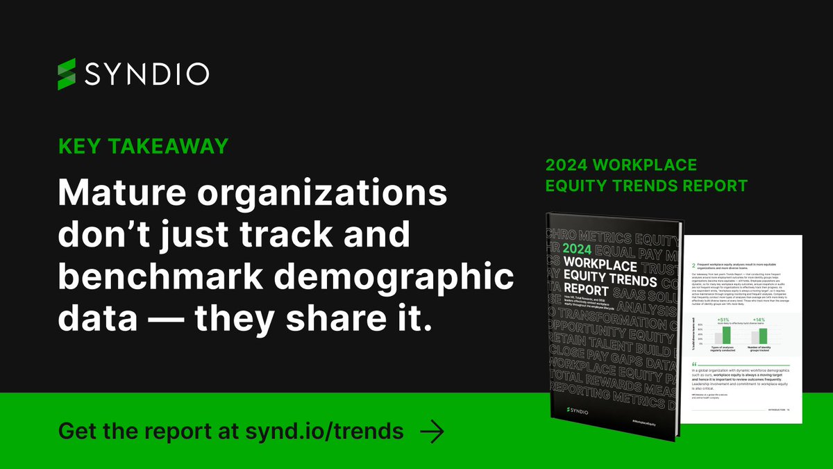 Organizations with less mature #workplaceequity programs are 2.7x more likely to restrict diversity reports to the C-suite only. Read the 2024 Workplace Equity Trends Report for more insights: synd.io/workplace-equi…