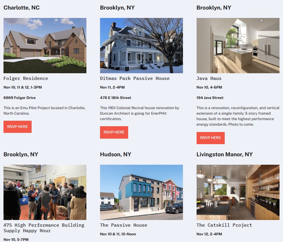 International Passive House Open Days  

See projects in the US here: 
passivehousenetwork.org/international-…

November 10-12, 2023