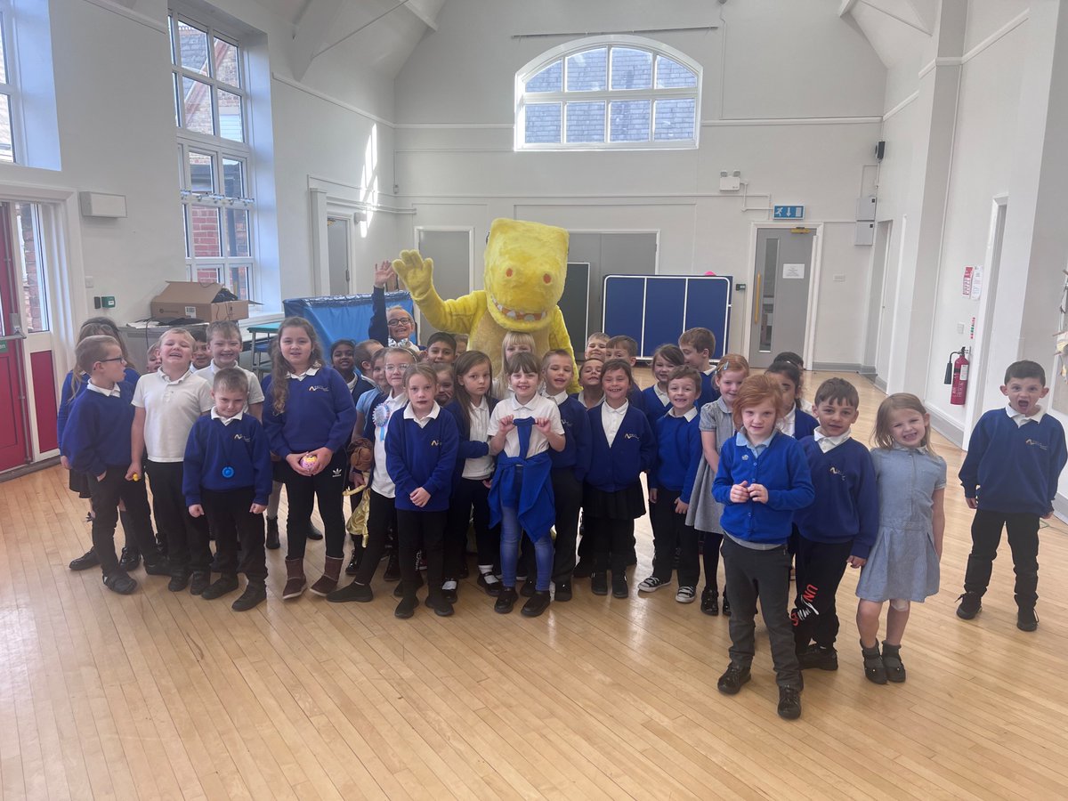MissSmith2MS's tweet photo. Today years 1 &amp; 2 had a special Visit from the Pantosaurus  🦖  we had lots of fun dancing and singing and some children won a prize for the best designed pants! 👏 @DeltaWeelsby @Nspcc https://t.co/S76IO4LjFs