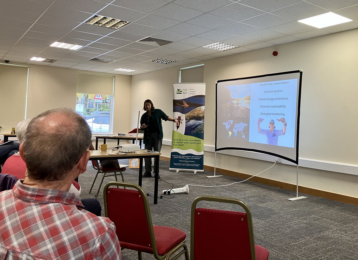 RiverCalder's tweet photo. This weekend, we thanked our River Health Project monitors for their efforts this #Riverfly season! Our guest speaker, @josie_south, spoke to the group about her work on Crayfish in the Calder Catchment and how we can protect our native populations of White-Clawed Crayfish (1/3) https://t.co/ozEq8rhf9k