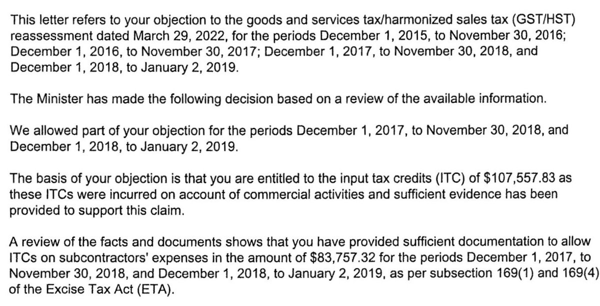 Two Notices of Objection = 90% reversal of CRA audit decision...