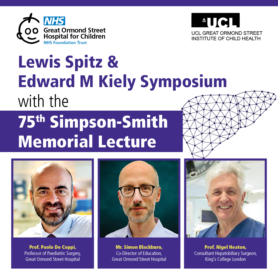 Excited to unveil the stellar line-up of speakers for this year’s symposium!
Join us to learn from experts in the field and gain insights into the latest surgical advancements, focussing on liver and pancreas diseases.
Places are still available: courses.gosh.org/event/75th_Sym…
#nhs