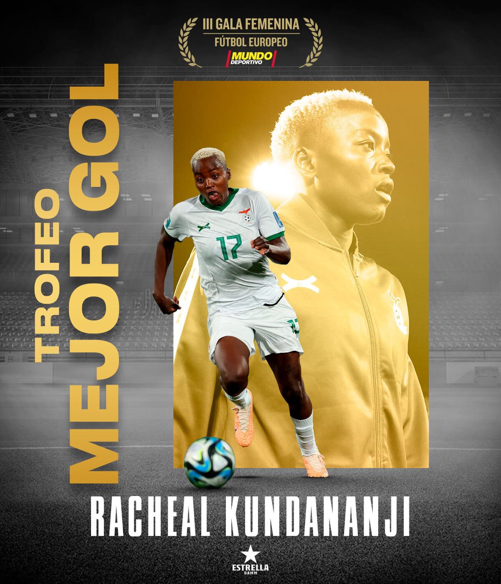 🏅 Racheal Kundananji (@KKundananji) recibe el Trofeo Mejor Gol Estrella Damm 🤝 Entrega @EstrellaDammEs #GalaFutFem