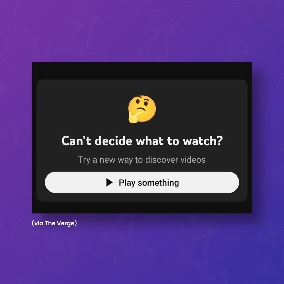 YouTube is reportedly testing a “play something” button that plays a random video when you don’t know what to watch.