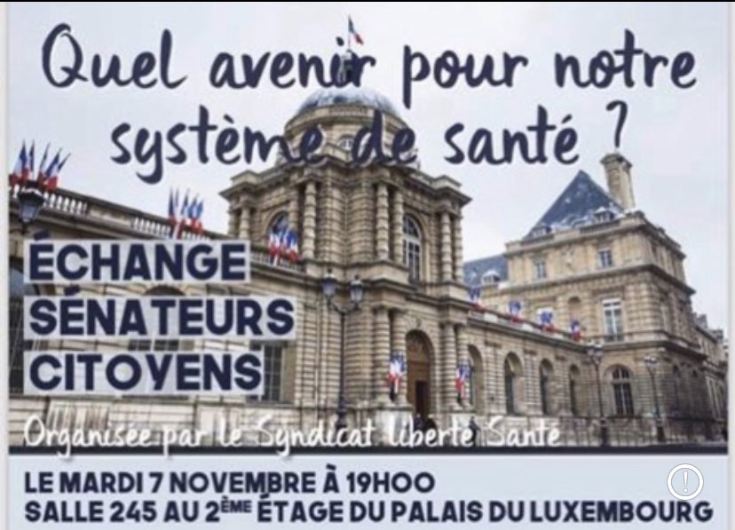 Ce mardi 7 novembre au soir, à l’initiative du <a href="/SyndicatSLS/">Syndicat Liberté Santé • SLS🕊️</a> personnels suspendus au cours de la crise Covid et victimes d’effets indésirables seront reçues au <a href="/Senat/">Sénat</a> pour réclamer : « Plus jamais ça ! »

Merci Madame la Sénatrice <a href="/noel_sylviane/">Sylviane NOËL, Sénatrice de la Haute-Savoie</a> pour votre invitation. 🙏