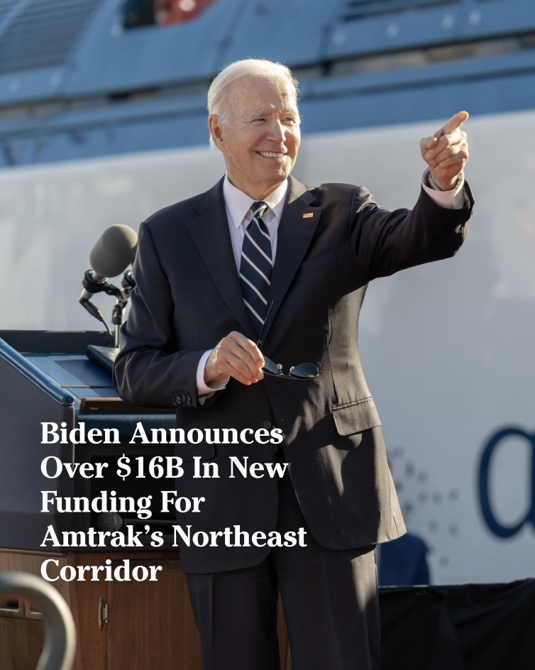 President Biden is announcing $16.4 billion for passenger rail projects so people and goods can get where they need to be safely, quickly, and conveniently.
