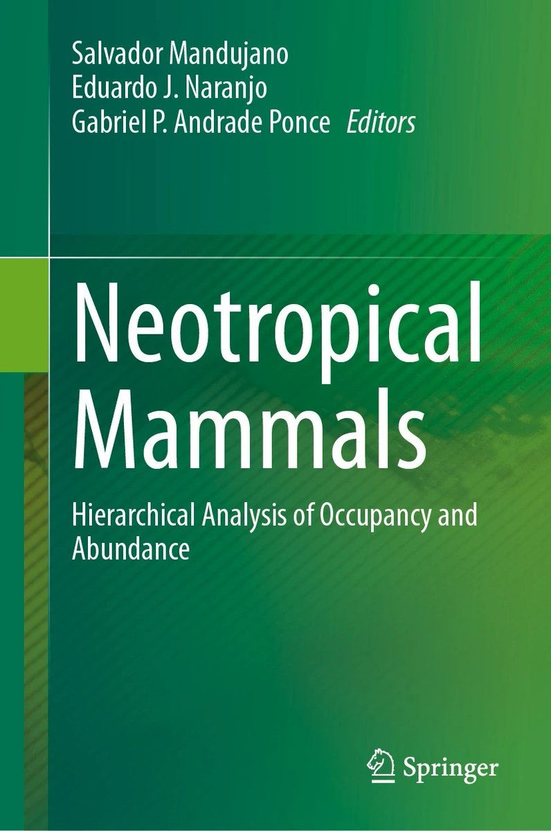 Fue toda una experiencia ser editor de un libro, pero al final todo muy gratificante. Chequen todas estas importantes contribuciones de toda latinoamerica en: #Neotropical Mammals Hierarchical Analysis of #Occupancy and #Abundance shorturl.at/wzGM2