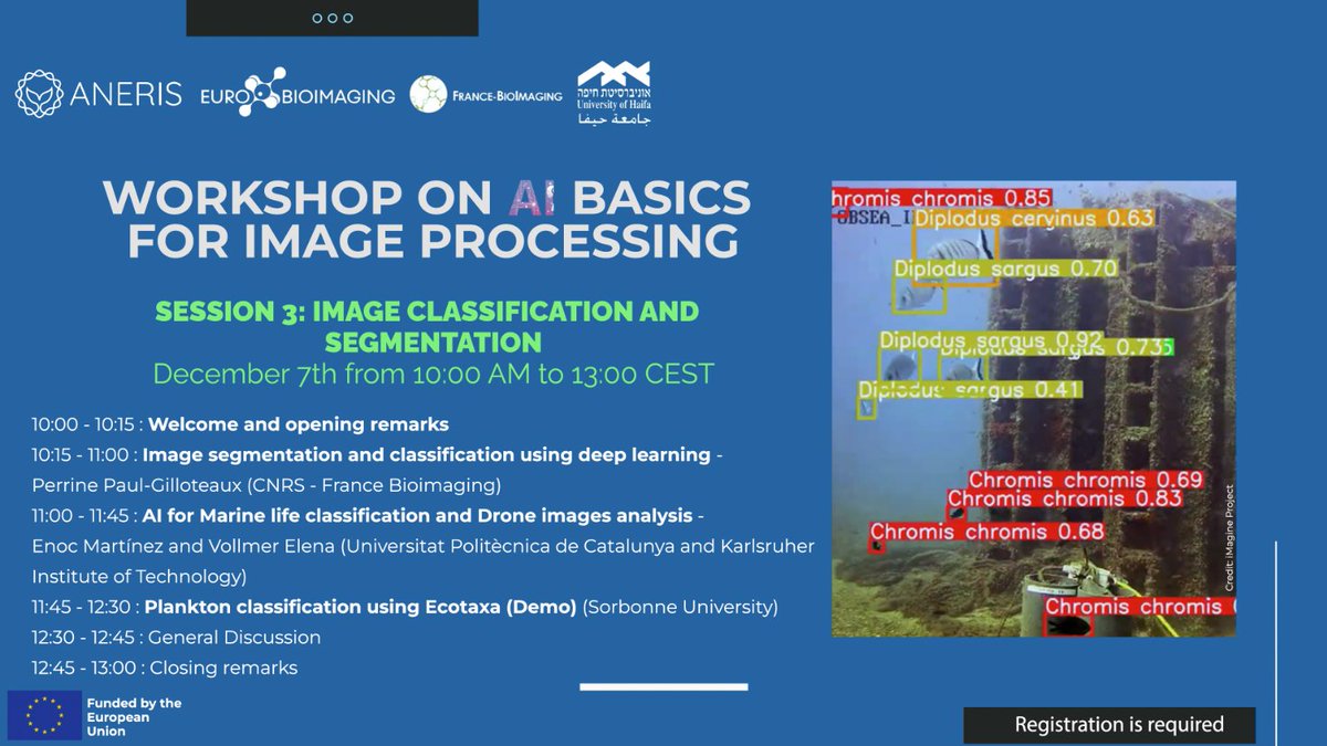 Dr. Ayoub El Ghadraoui (@aghadraoui) on Twitter photo Check out the agenda for the outstanding #workshop series on #AI basics for #image #processing <a href="/EuroBioImaging/">Euro-BioImaging ERIC</a> and its nodes <a href="/Fr_BioImaging/">France-BioImaging Research Infrastructure</a> and Israel BioImaging are organising within <a href="/ANERISproject/">ANERIS</a> .
Don't miss this great line-up of talks.
Register now: t.ly/jdLCy Check out the agenda for the outstanding #workshop series on #AI basics for #image #processing <a href="/EuroBioImaging/">Euro-BioImaging ERIC</a> and its nodes <a href="/Fr_BioImaging/">France-BioImaging Research Infrastructure</a> and Israel BioImaging are organising within <a href="/ANERISproject/">ANERIS</a> .
Don't miss this great line-up of talks.
Register now: t.ly/jdLCy