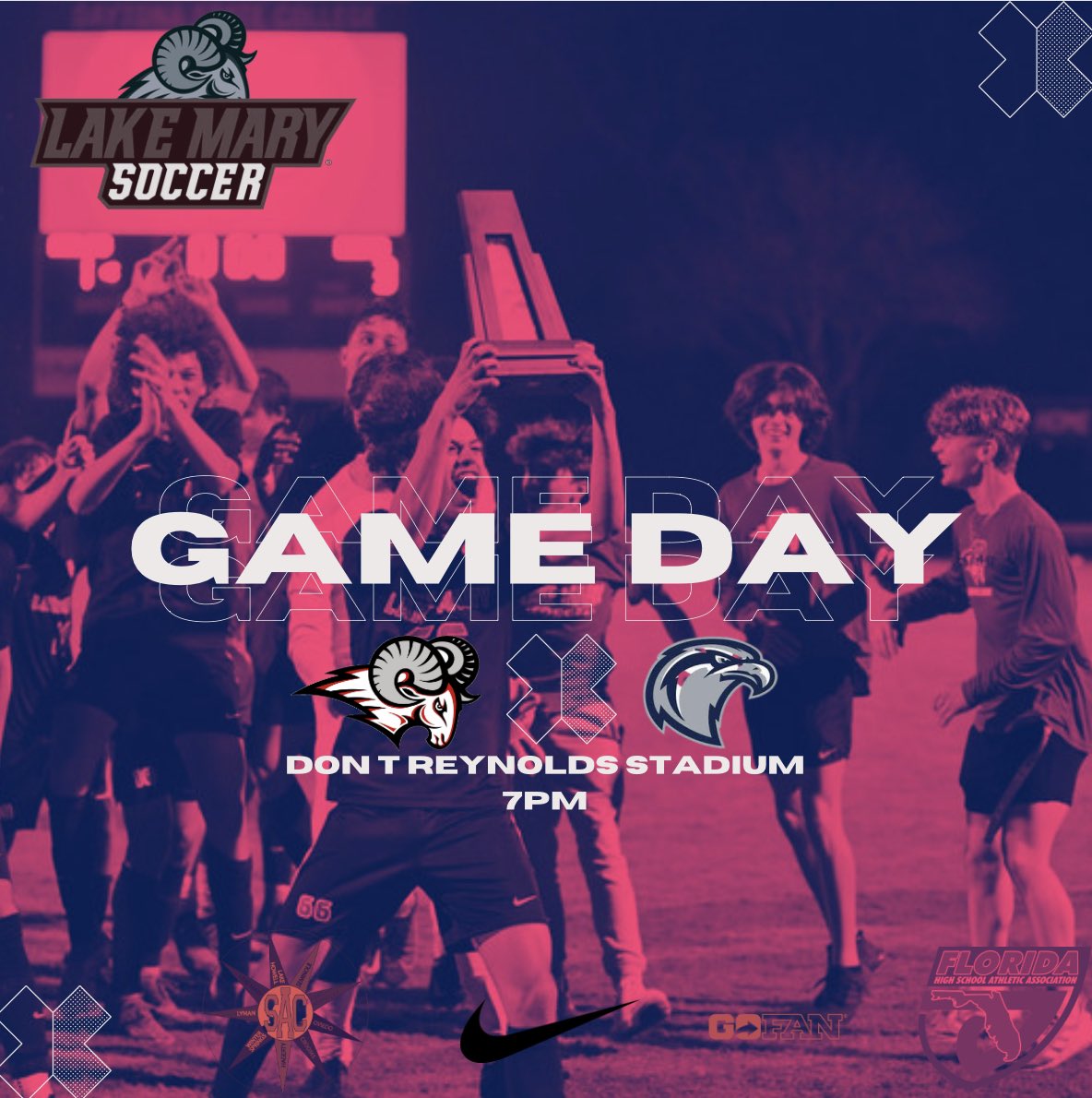 LMRamsSoccer's tweet photo. The quest for another title begins tonight. Your Rams take on Lake Howell at Don T Reynolds stadium. 7 pm. Tickets on go fan. GO RAMS. https://t.co/7MdvIqFQD3