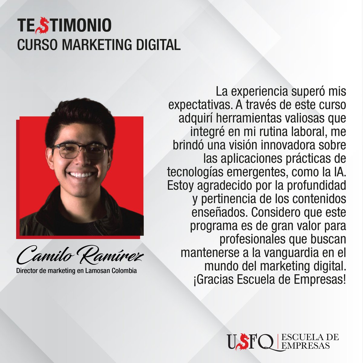 EE_USFQ's tweet photo. Solicita información: https://t.co/5cEgOmy9QL  

Contáctate con el equipo comercial: 
Paula Rodriguez: https://t.co/m9svQHQ5nS 
Byron Lima: https://t.co/Ox1sDEDPUL 
Angel Gamaliel Suarez Berbesi: https://t.co/DCNyRtTHPw 
Paula Alejandra Martínez Novillo: https://t.co/JCiyVF1MAj https://t.co/Ll3zmeQmgI