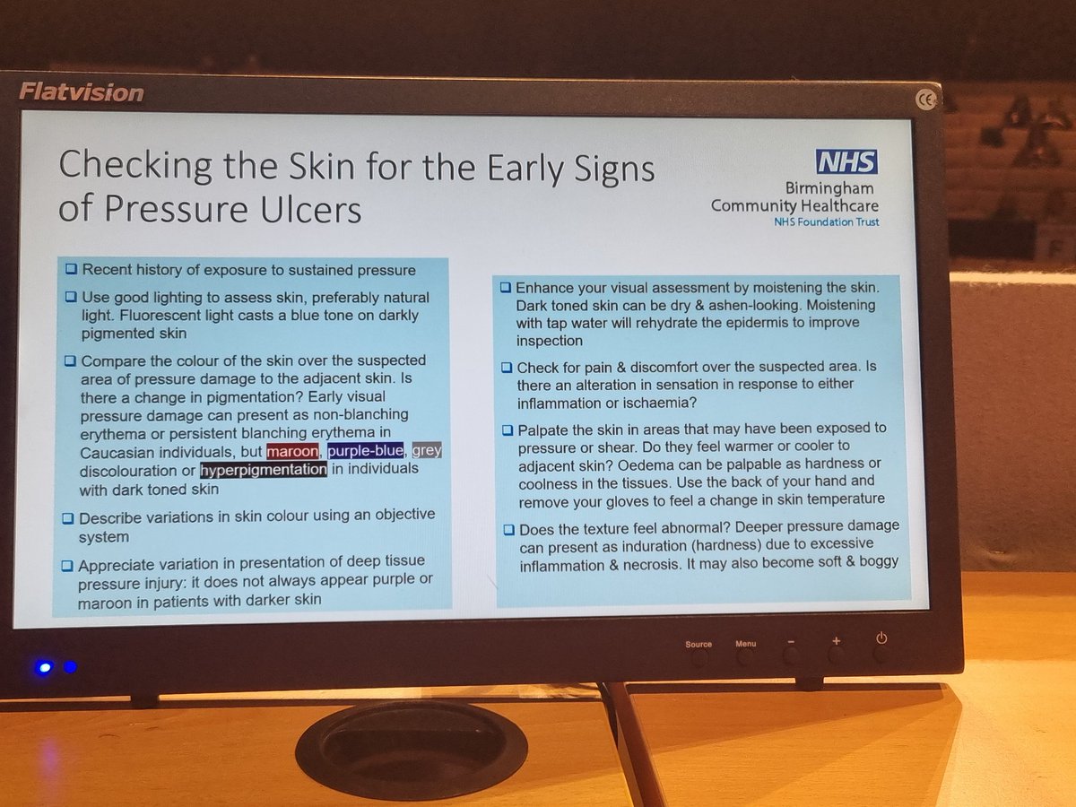 Great advice from @kumbikariwo about assessing #skin for early signs of #pressureulcers <a href="/Wounds_UK/">Wounds UK</a> #WoundsUK2023 #Look #Listen #Feel