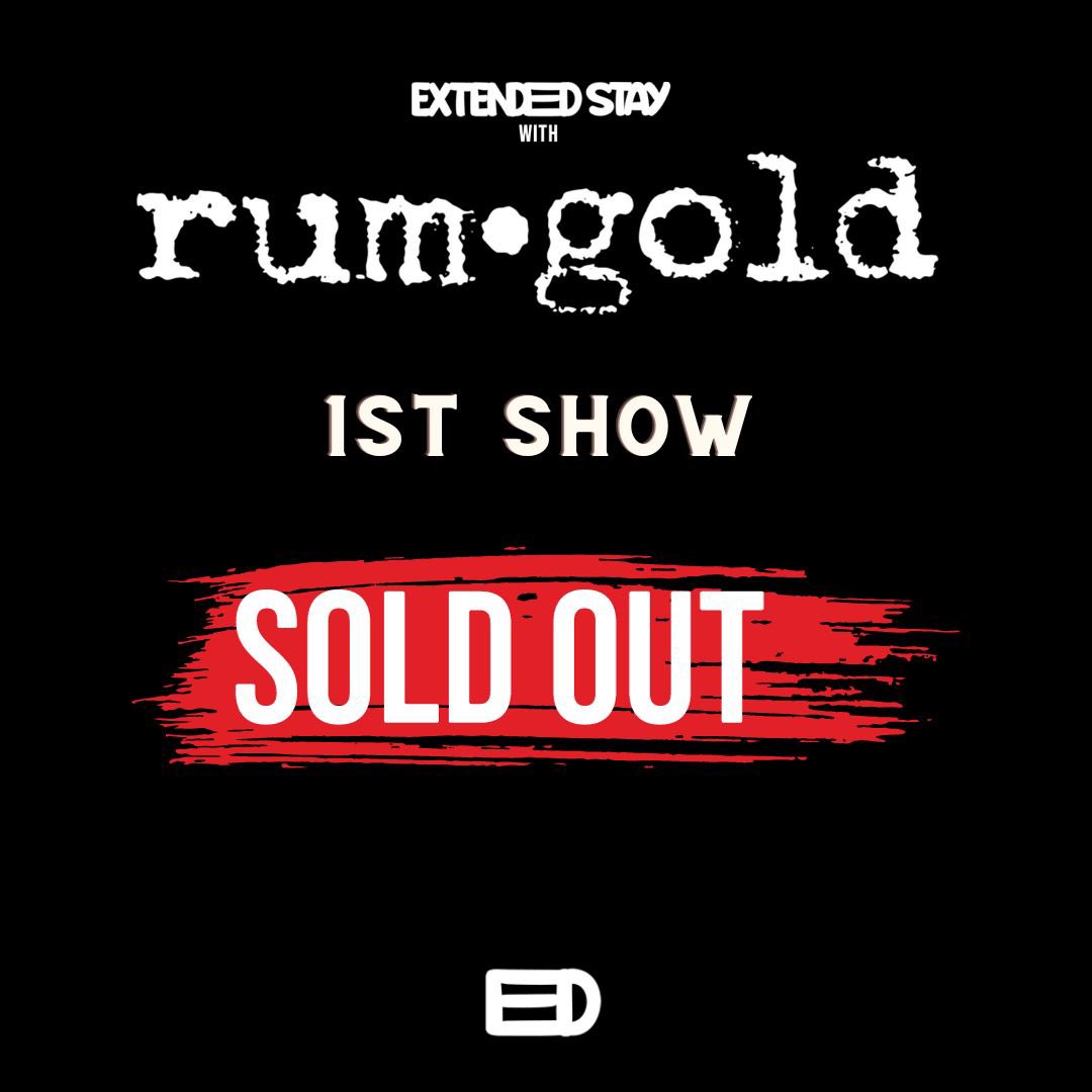 1st Show Sold Out. 2nd Show details loading. Extended Stay with @rumdotgold 🇺🇸🇿🇦