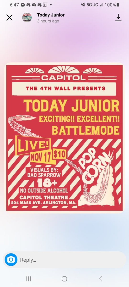 God said, "let there be sick DIY shows at a movie theater."

And there were sick DIY shows at a movie theater. And they were gnarly, insane shows, that shook the earth to its very core. 😇 

Next 4thwall show with <a href="/superexcitebike/">exciting!!excellent!!🇵🇸✨</a> and Today Junior with viz by <a href="/badsparrowmusic/">badsparrowmusic</a>