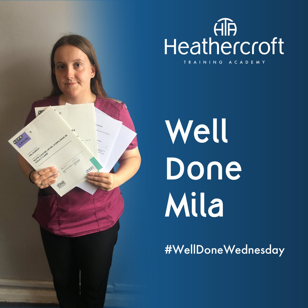 Congratulations to Mila, who achieved her Level 3 Diploma in Adult Care!

hts.ac.uk/level-3-lead-a…

#WellDoneWednesday #HSC #HealthAndSocialCare #Apprenticeships #NCFE