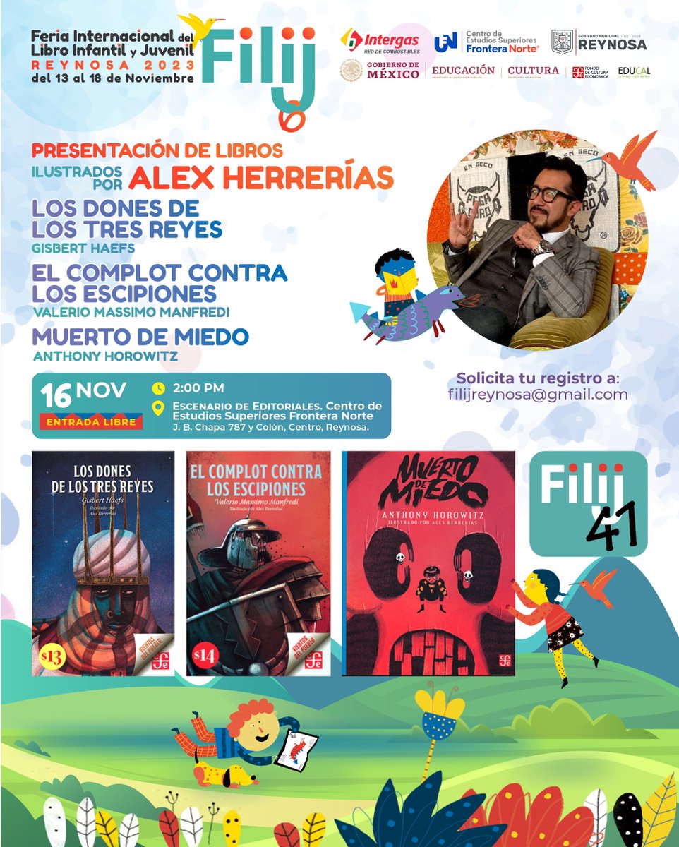 📖🎨🥳  Alex Herrerías, México 1981, profesor en la UNAM, ilustrador y académico mexicano. Su trabajo ha sido publicado en México, España, China, Estados Unidos, Canadá y más países. En la FILIJ Reynosa 2023. #FILIJReynosa6 #FILIJReynosa #FILIJ #Reynosa #Tamaulipas #AlexHerrerías