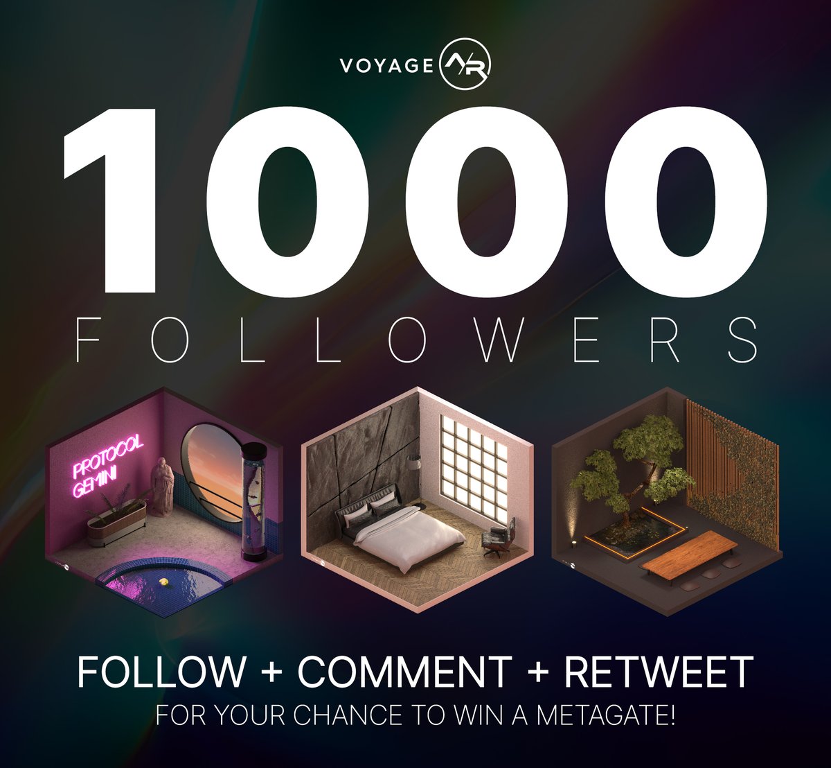 Voyage_AR's tweet photo. We have just hit 1K followers on X! 🎉 We're giving away a free Metagate to a lucky winner, all you have to do is:

👀 Follow (if you haven't already)
💬 Comment what Metagate you'd like* and why
🔄 Retweet

We will draw the winner in 48 hours!

*except Quantum Obelisk