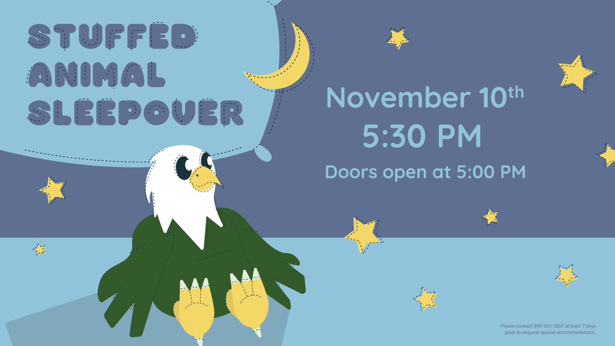 UNToffcampus's tweet photo. Student-parents, you and your family are invited to our Stuffed Animal Sleepover at Willis Library on 11/10. Check-in and stuffed animal registration will begin at 5:00 pm and story time will start at 5:30 pm! For more info, visit: https://t.co/8EpjWbGeVf https://t.co/7GRcrhuLNz