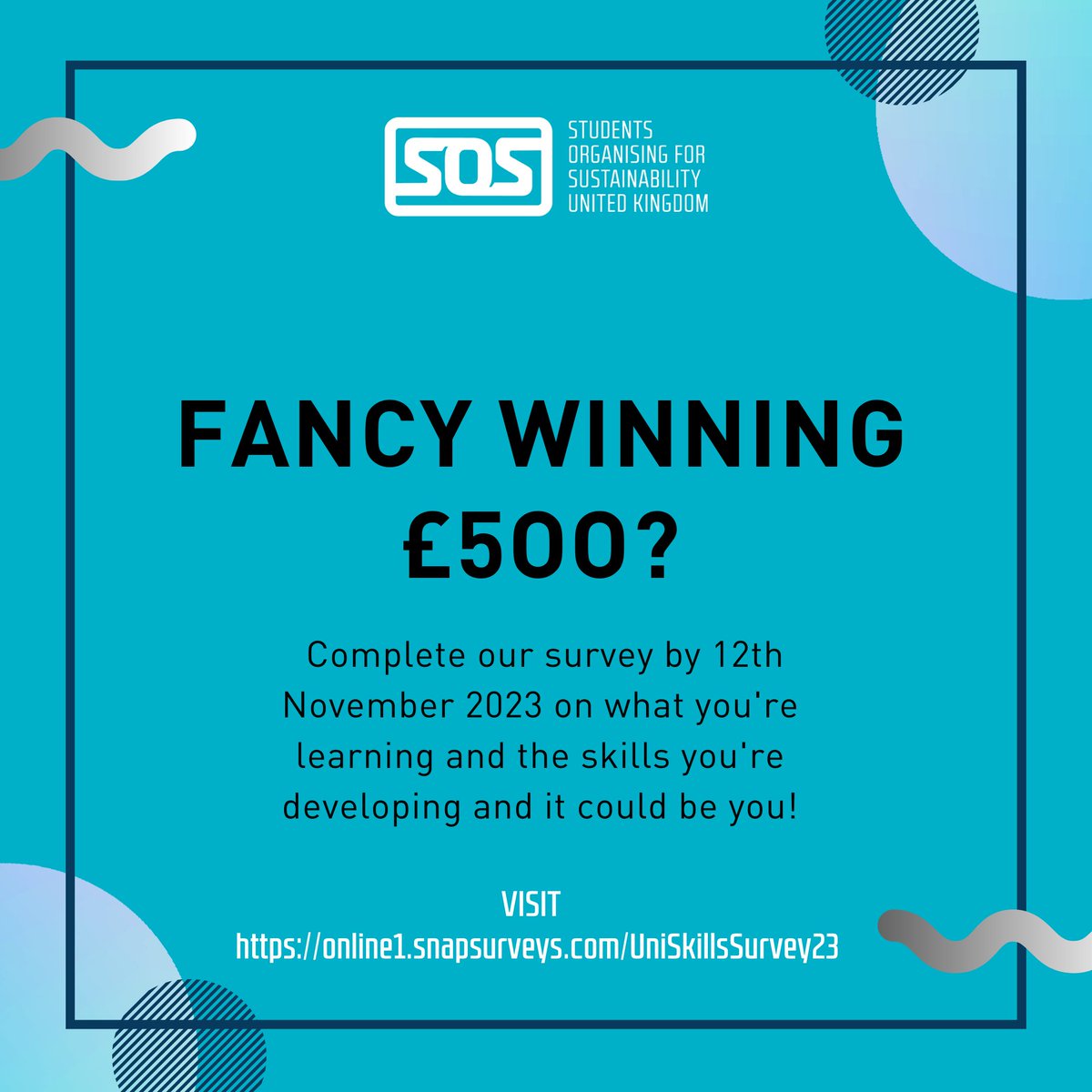 The Students Organising for Sustainability are looking for students' views that will help improve their services Fill in the survey here and you could win a prize: ow.ly/aFaM50Q4uAv #UON #Uninorthants #SOS