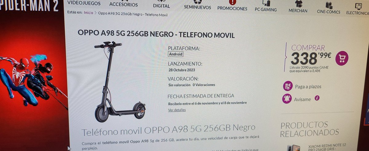 linvanhd's tweet photo. @VideojuegosGAME  yo no savia que OPPO vendía patinetes ajjajajajjaj https://t.co/eVkqPvWKj2